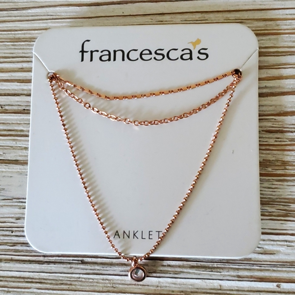 Francesca's rose gold anklet, $10